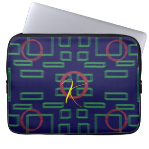 Blue Squares Geometric Laptop Sleeve