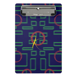 Blue Squares Geometric  Mini Clipboard