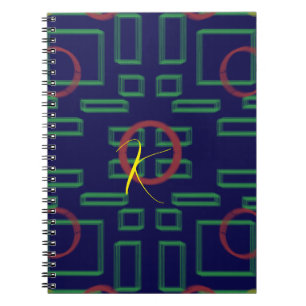 Blue Squares Geometric Notebook