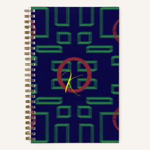 Blue Squares Geometric  Notebook