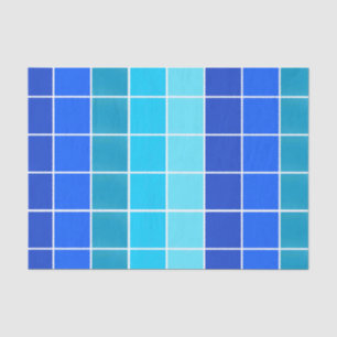 Blue Squares Gradient Stripes Tissue Paper
