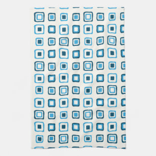 Blue Squares in Blue Squares in Blue Squares Kitchen Towel