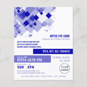 Blue Squares, Optician, Technical Practitioner Flyer