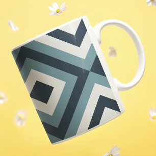 Blue Squares Pattern Coffee Mug