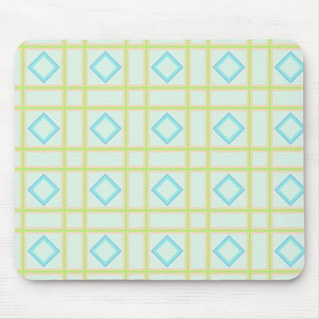 Blue Squares Pattern Mouse Pad (Front)