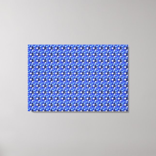 Blue Squarish Pattern Canvas Print (Front)