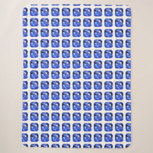 Blue Squarish Pattern Sherpa Blanket