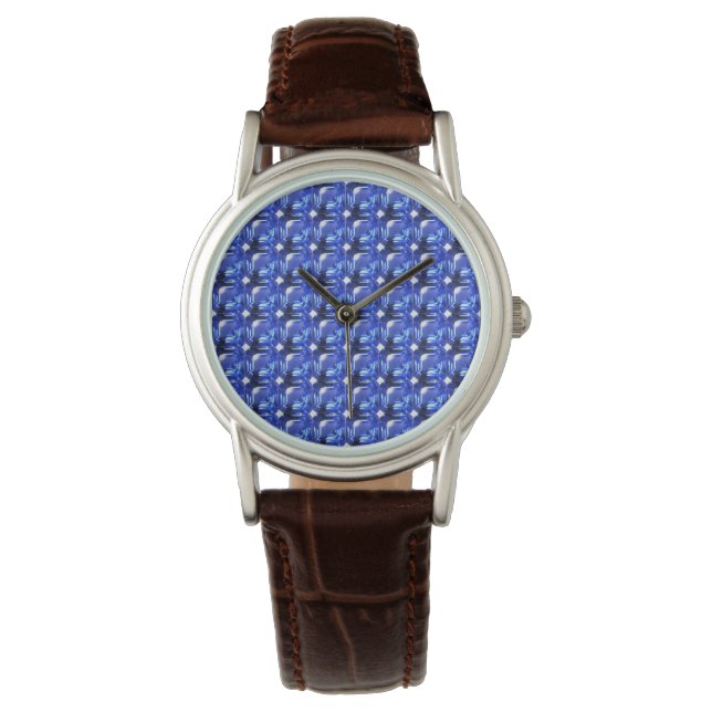Blue Squarish Pattern Watch (Front)