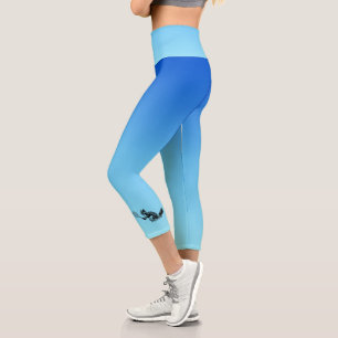 Blue Squirrel Tennis Player Capri Leggings
