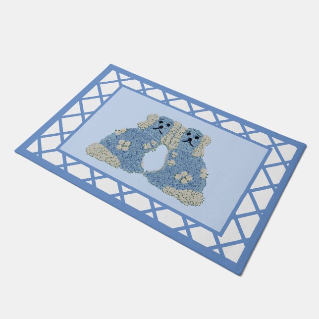  Blue Staffordshire Dogs Ginger Jars Doormat (Angled)