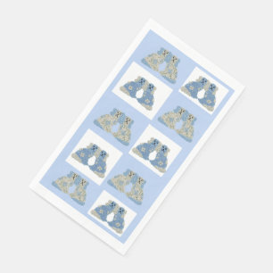 Blue Staffordshire Dogs Ginger Jars Magnolia Napkin