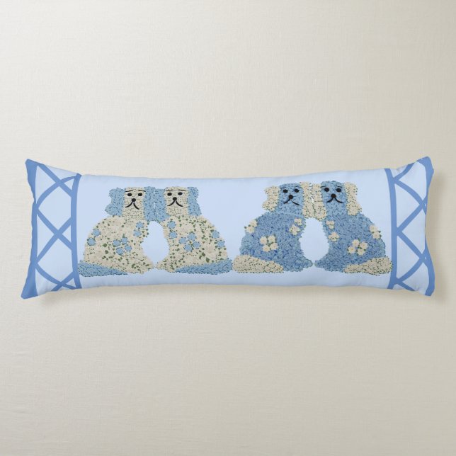  Blue Staffordshire Dogs Lumbar  Body Pillow (Front)