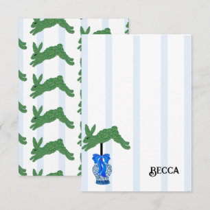 Blue Staffordshire Dogs Topiary Ginger Jar Jars Thank You Card