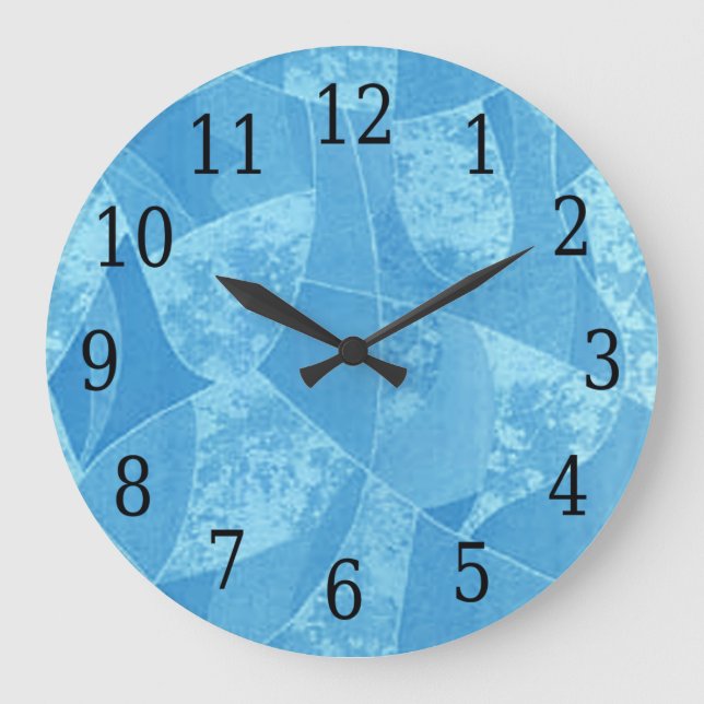 Blue Stain Glass Round Clock (Front)