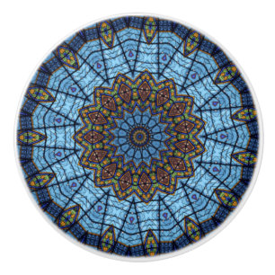 Blue Stained Glass Ceramic Drawer Cabinet Knob