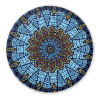 Blue Stained Glass Ceramic Drawer Cabinet Knob