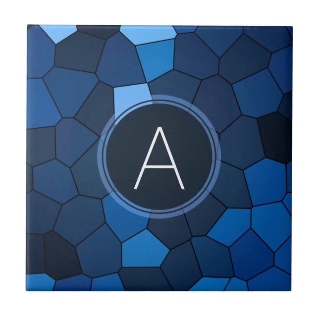 Blue Stained Glass Mosaic Tile (Front)