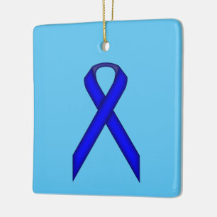 Blue Standard Ribbon by Kenneth Yoncich Ceramic Ornament