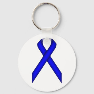Blue Standard Ribbon by Kenneth Yoncich Keychain