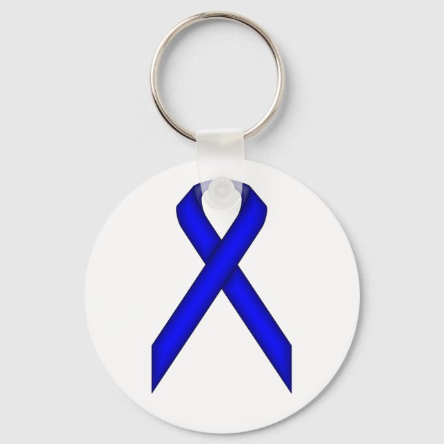 Blue Standard Ribbon by Kenneth Yoncich Keychain (Front)