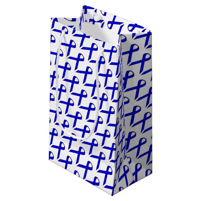 Blue Standard Ribbon by Kenneth Yoncich Small Gift Bag (Front Angled)
