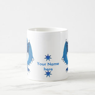 Blue Standing Dragon Mug - Customizable