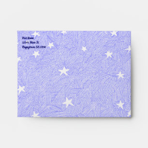 Blue Star and Night Sky Etching Custom Envelopes