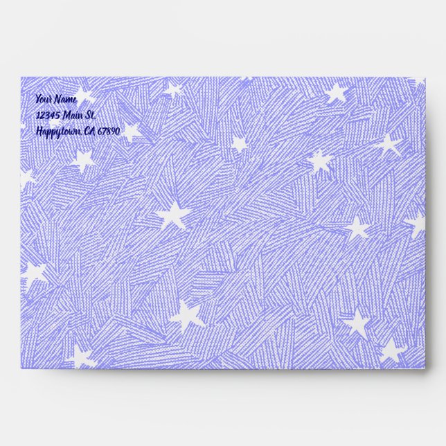 Blue Star and Night Sky Etching Custom Envelopes (Front)