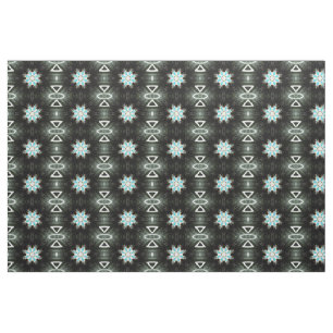 blue star-burst feathers fabric