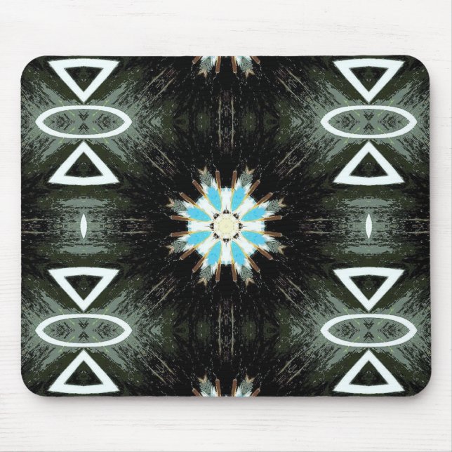 blue star-burst geometric mouse pad (Front)