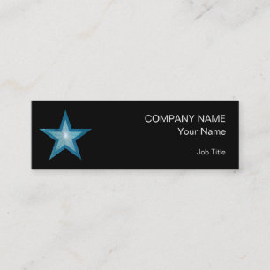 Blue Star business card template skinny black