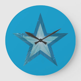 Blue Star clock round blue