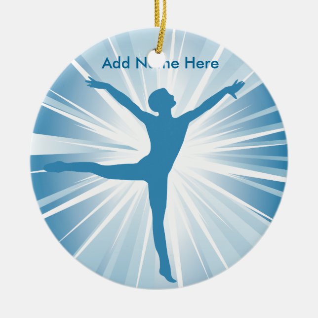 Blue Star Dancer Customizable Name Ornament (Front)