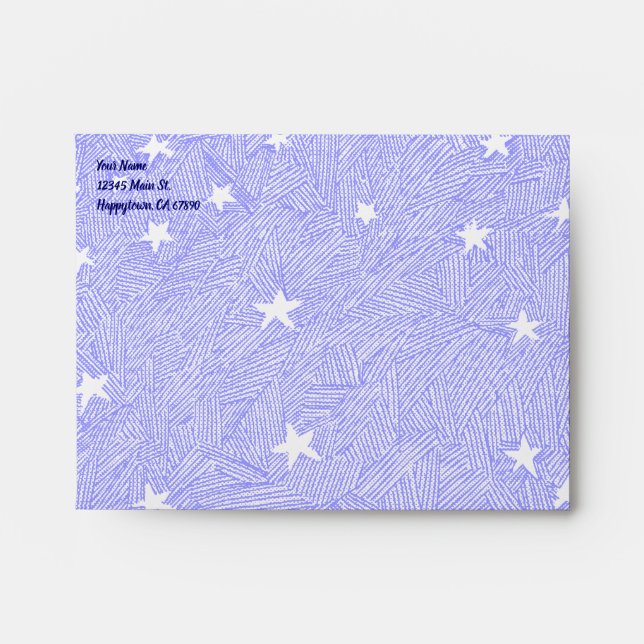 Blue Star et ciel nocturne Etching Enveloppes pers (Devant)