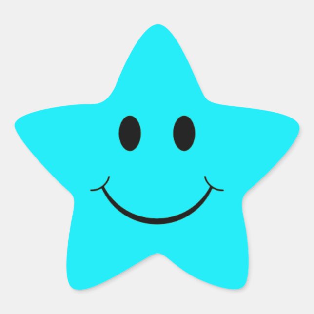 Blue Star Face Stickers. Sticker (Front)