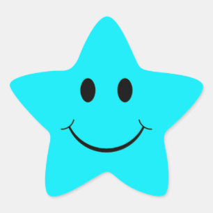 Blue Star Face Stickers. Sticker