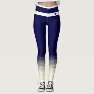 Blue Star Faux Sock Design Leggings