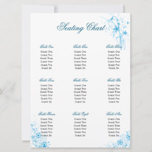 Blue Star Flower Seating Chart Invitation