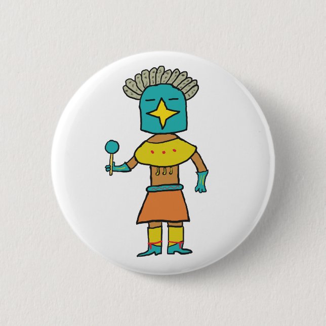 Blue Star Kachina 2 Inch Round Button (Front)