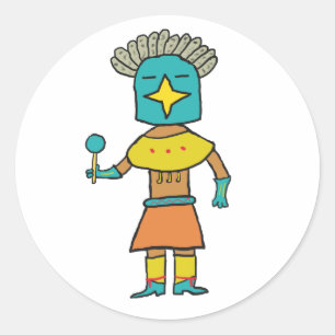 Blue Star Kachina Classic Round Sticker