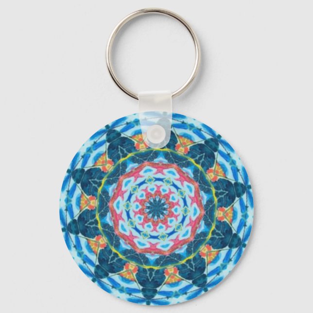 Blue star kaleidoscope keychain (Front)