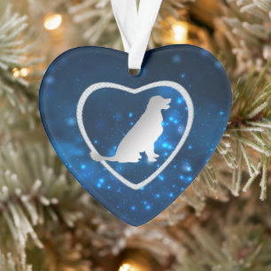 Blue Star Lights Golden Retriever Orament