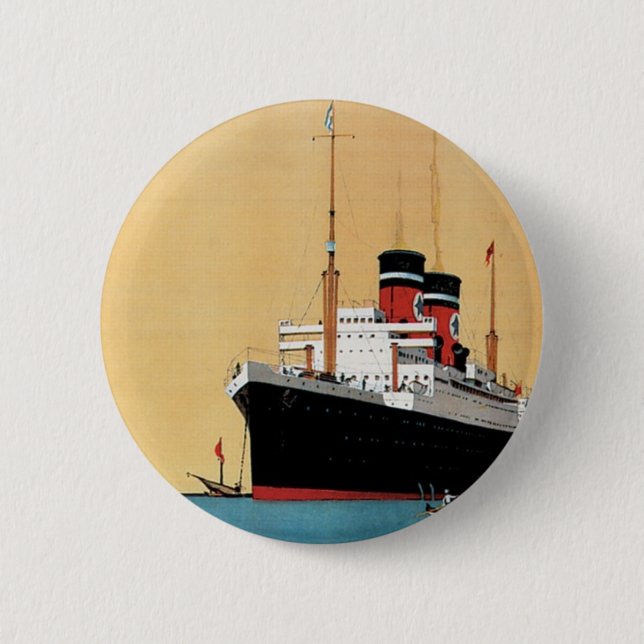 Blue Star Liner 2 Inch Round Button (Front)