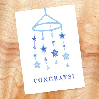 Blue Star Mobile Baby Boy Congrats Card