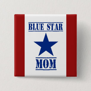 Blue Star Mom Military 2 Inch Square Button