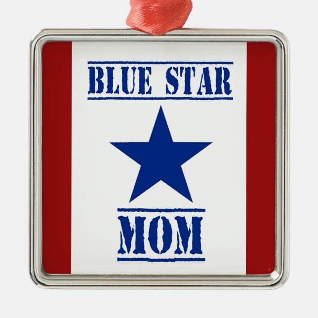 Blue Star Mom Military Metal Ornament (Front)