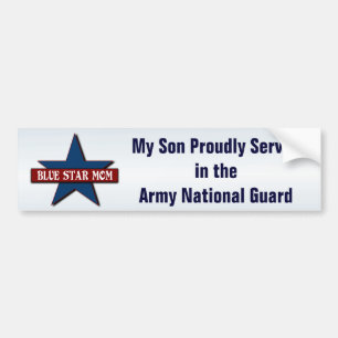 Blue Star Mom   Son in Army National Guard Bumper Sticker