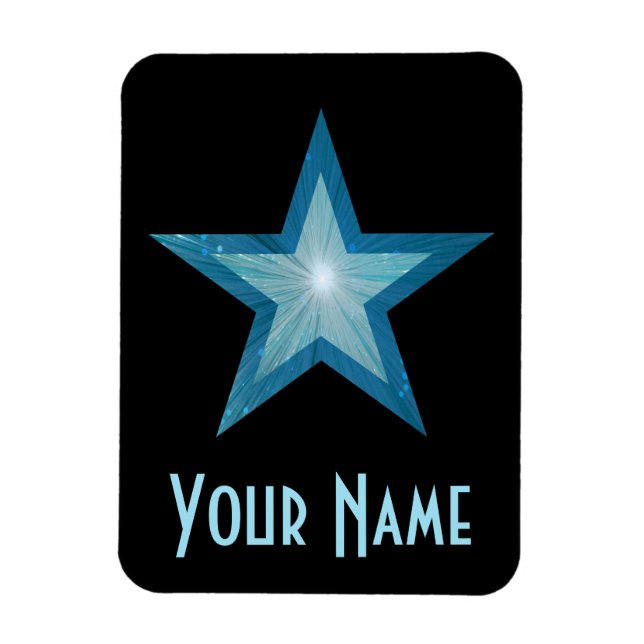 Blue Star 'Name' flexible magnet black (Vertical)