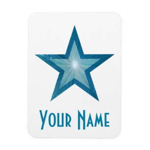 Blue Star 'Name' flexible magnet white