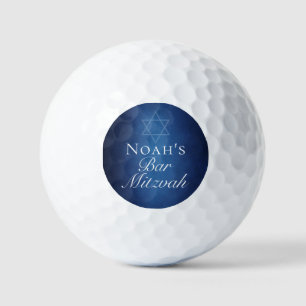 Blue Star of David Custom Bar Mitzvah Party Golf Balls